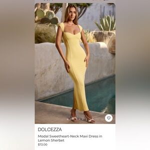 DOLCEZZA
Modal Sweetheart-Neck Maxi Dress in
Lemon Sherbet